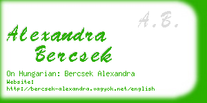 alexandra bercsek business card